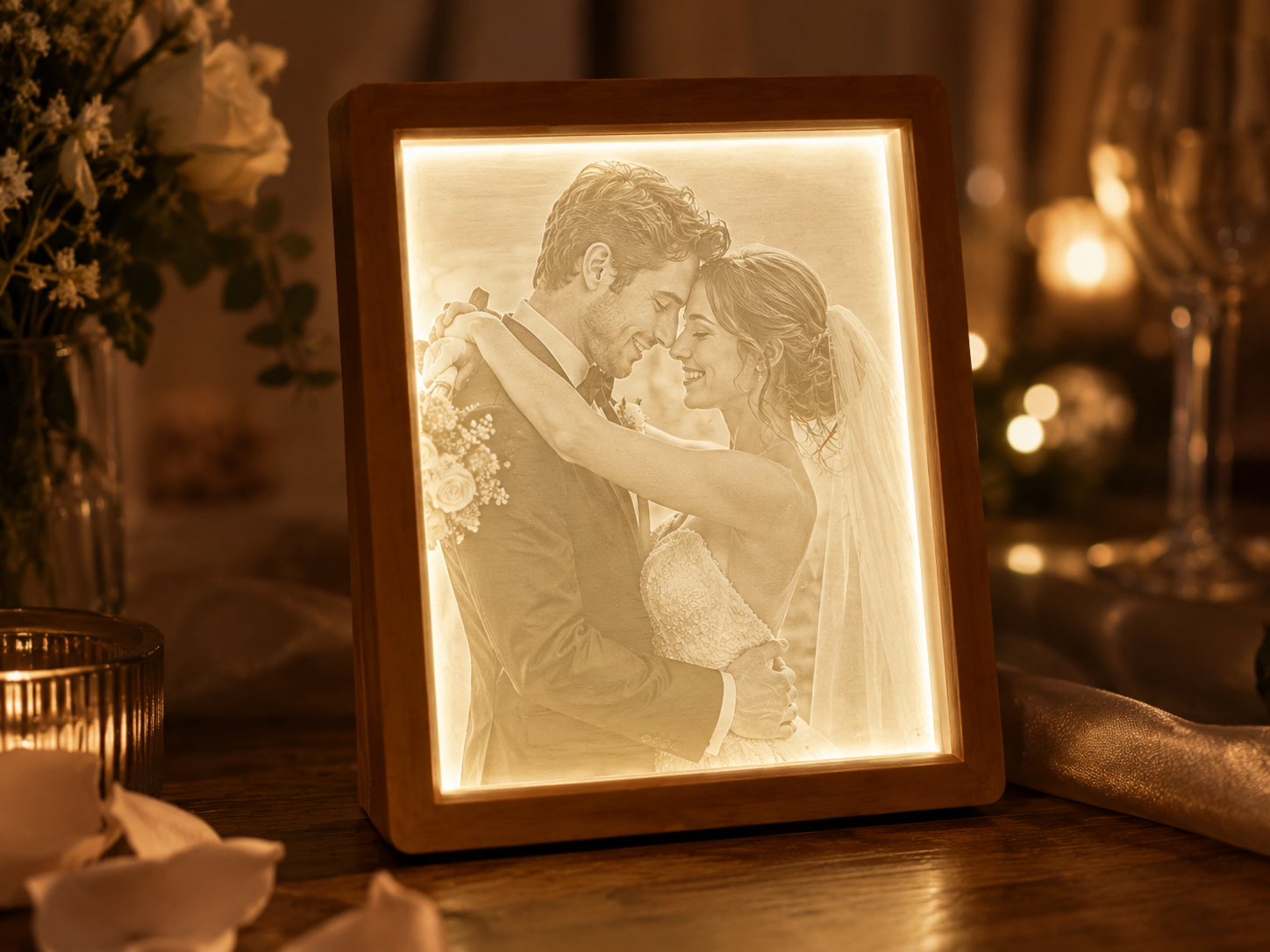 Litofanía personalizada para Bodas